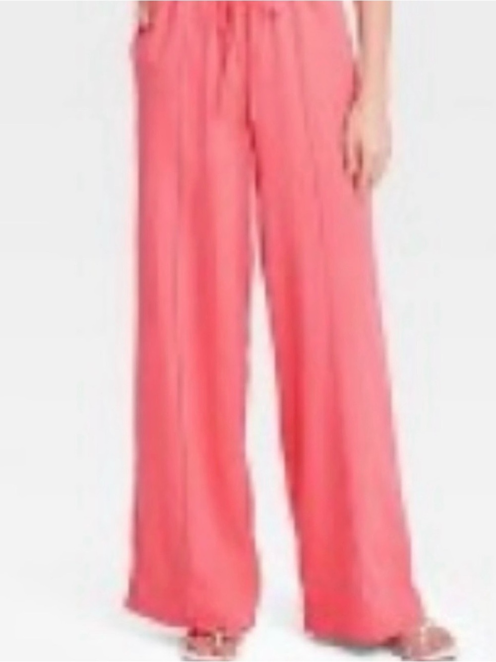 Target A New Day Women's High-Rise Wide Leg Linen Pull-On Pants. Med
